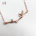 LFH New Micro Pave Cubic Zircon Plant Leaf Pendant Necklace Ins Real Gold Jewelry Cz Cubic Zirconia Necklace