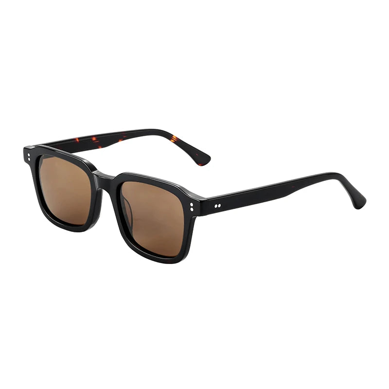 Luxury Brand's Rectangular and Square Sunglasses for Women Men Acetate Frame in Yellow Pink Gray with Polarized Tac Lenses