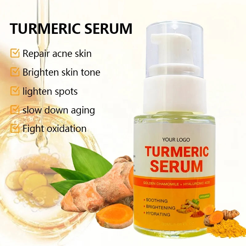 ODM SPA Facial Serum Tumeric Essence Skin Care Lightening Glowing Face Brightening Serum Dark Spot Corrector Face Turmeric Serum