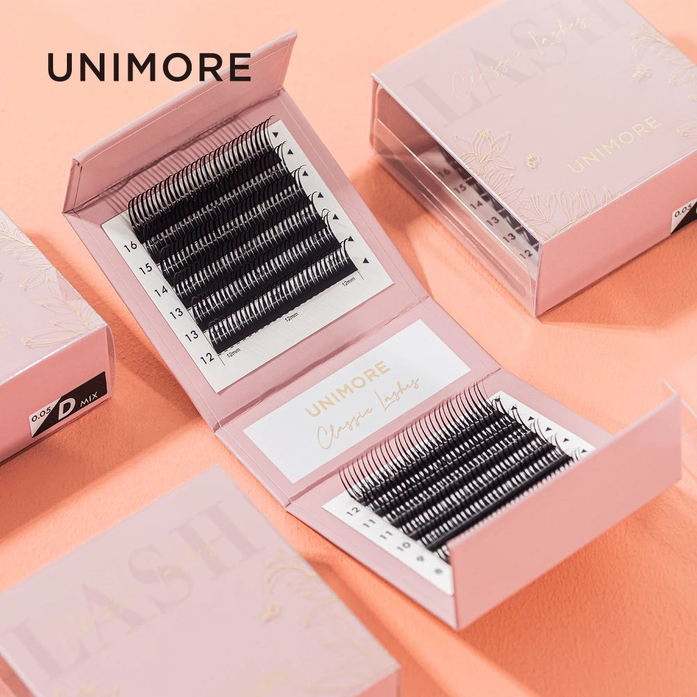 Unimore Natural 0.03 0.05 0.07 0.15 Grafted Volume Look Eyelashes Cosplay Natural Soft Curling Wet Eyelash Extension