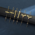 Handmade Personality Stainless Steel Gold Plated Zircon Stick Earrings Custom Name Ear Wrap Crawlers