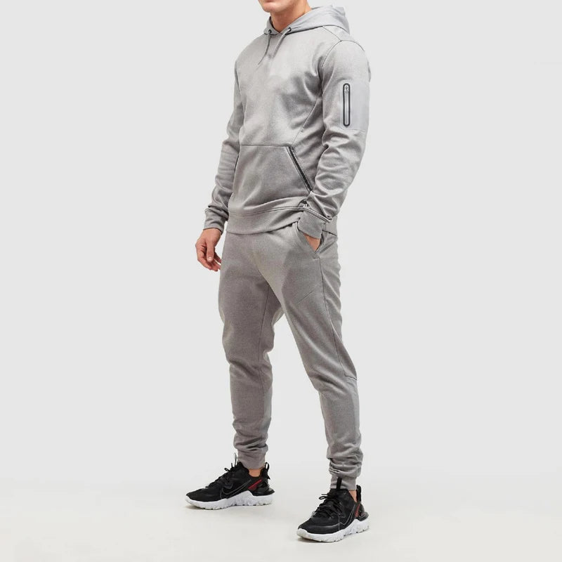Wholesale Custom 100% Polyester Sweatsuit for Men Breathable Fleece Hoodie Tracksuit Logo Print Plus Size Available