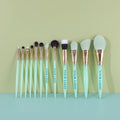 Wholesale Private Label Green 12 Pcs Makeup Brushes Eco Friendly Professional Tool Soft Manufacturers Makeup Brush Set