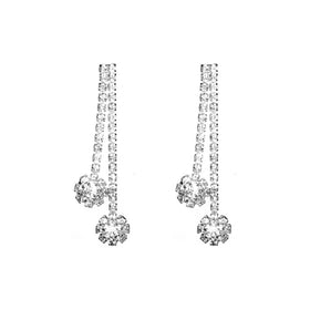 Hot Selling Trendy Unisex Huggie Earrings 18K Gold Plated Crystal Rhinestone Double Teardrop Long Drop Dangle
