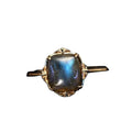 14k Gold Plated 925 Sterling Silver Fine Delicate Design Fashion Healing Crystal Gemstone Jewelry Natural Labradorite Ring