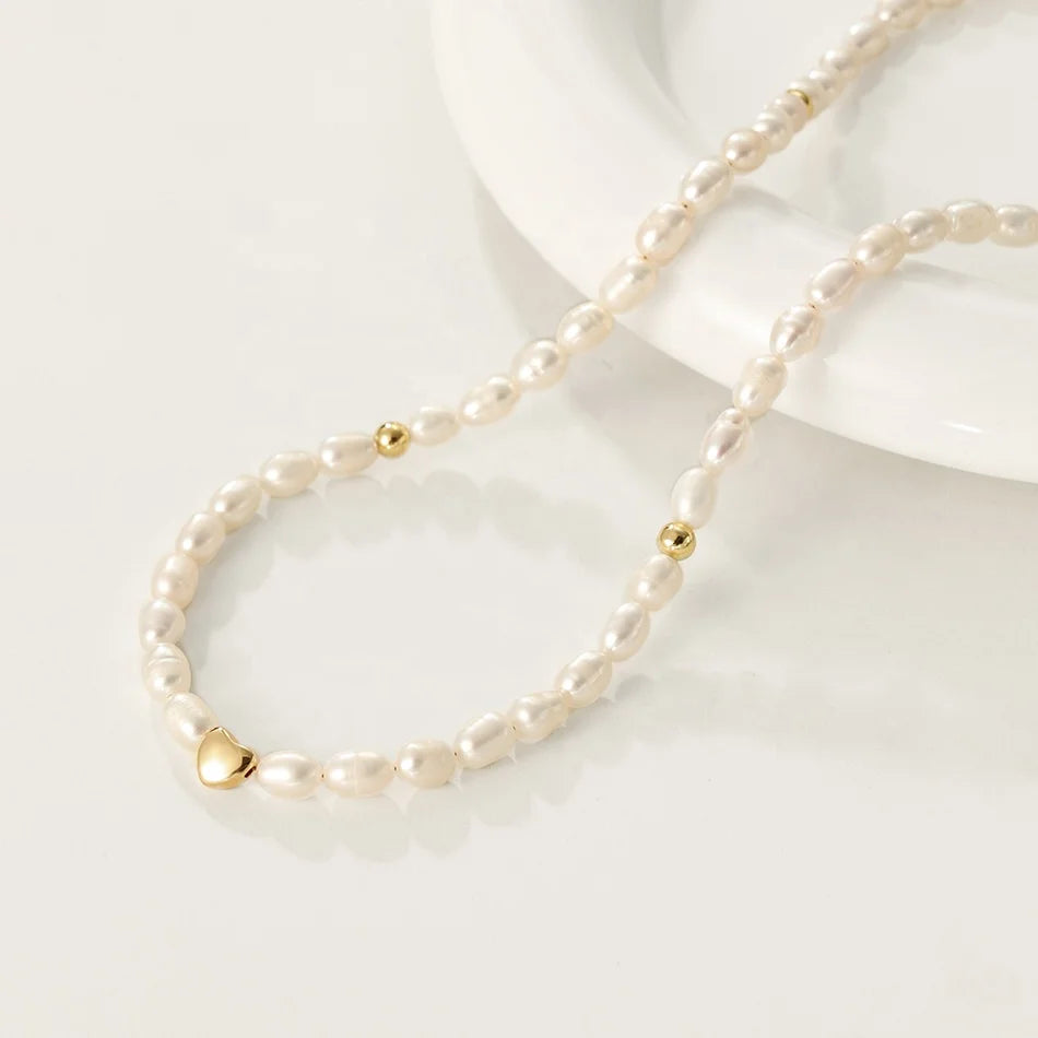 Nagosa Handmade Women Jewelry 18k Gold Vermeil 925 Sterling Silver Freshwater Pearl Beaded Necklaces