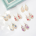 Custom Resin Real Dried Flower Earrings Lateral Face  Women Jewelry Golden Stainless Steel Dangle Abstract Face Earrings