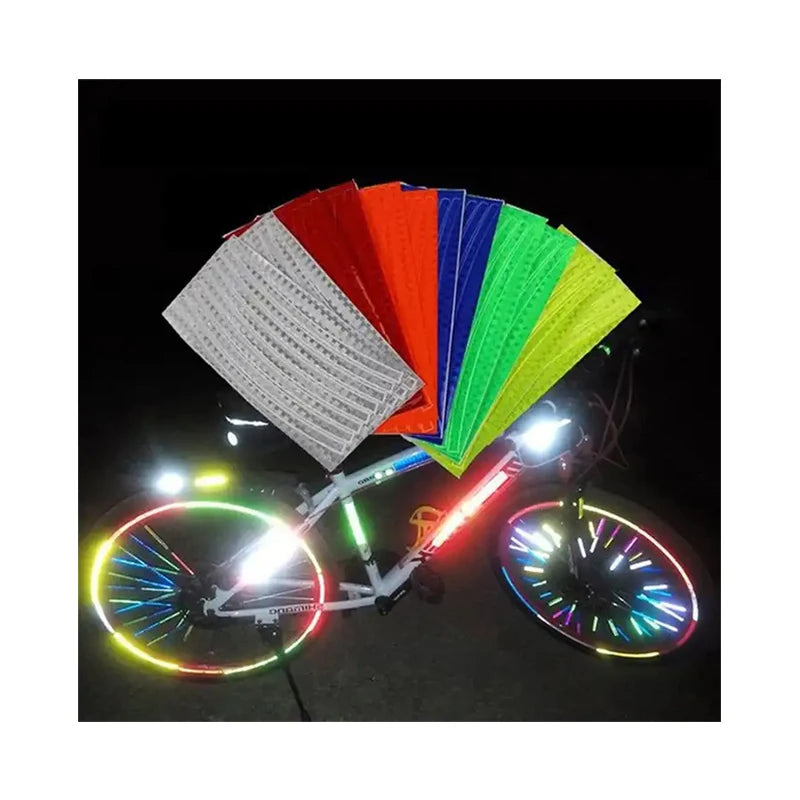 Night Motorcycle Cycling Safety Hi Viz Warning Reflective Decal Strips Reflector Sticker for Bicycle Hub Wheel Rim Decoration