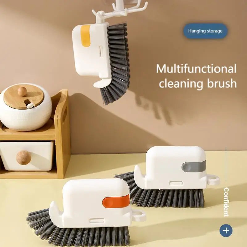 Creative 3-in-1 Detachable Household Cleaning Brush PP Material Window Groove & Kitchen Stove Dead Corner Cleaner