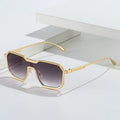 New One Piece Designer Punk Style Metal Sunglasses Men Unisex UV400 Optical Lenses Acetate Frame Gold Lens Outdoor Use