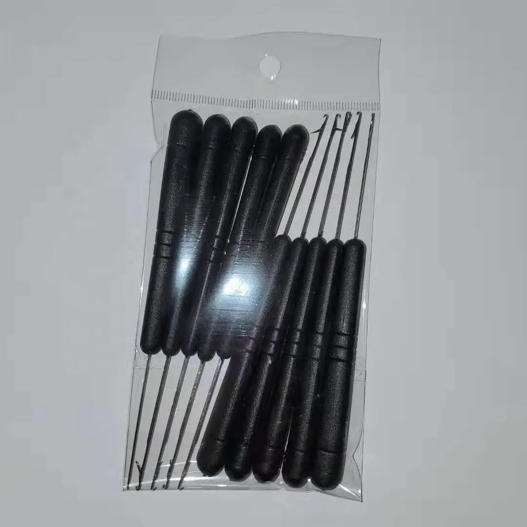 145mm Length Black Crochet Hook Needle Plastic Handle for Hair/Micro Braid Needle Dread Lock Maintaining
