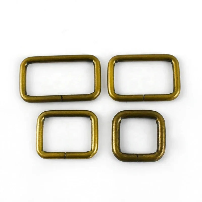 Meetee BF210 20/25/32/38mm Handbag Hardware Accessories Old Bronze Square Ring Buckle Zinc Alloy Connective Buckle for Luggage