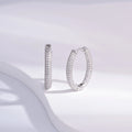 Wholesale Earrings Jewelry Rhodium Plated Cubic Zirconia Round Huggie 925 Sterling Silver Fine Jewelry Earrings