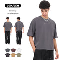 Custom Men's Washed T Shirts 100%cotton Crew Neck Blank Heavyweight Streetwear Distressed Oversized Boxy Fit Tshirts for Men