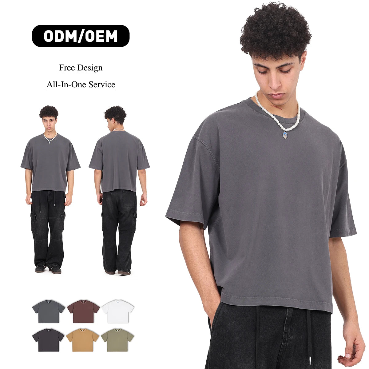 Custom Men's Washed T Shirts 100%cotton Crew Neck Blank Heavyweight Streetwear Distressed Oversized Boxy Fit Tshirts for Men