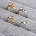 Anillos Acero Inoxidable Por Mayor Wholesale Fashion Stainless Steel Beautiful Stone Cubic Zirconia Diamond Engagement Rings