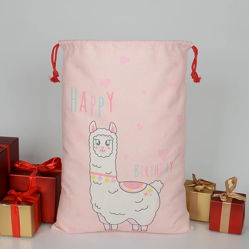 2025 Wholesale Factory Price Cute Linen Durable Birthday Gift Bags 45x63cm