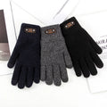 Men's Winter Outdoor Plus Velvet Warm Touch Screen Knitted Gloves