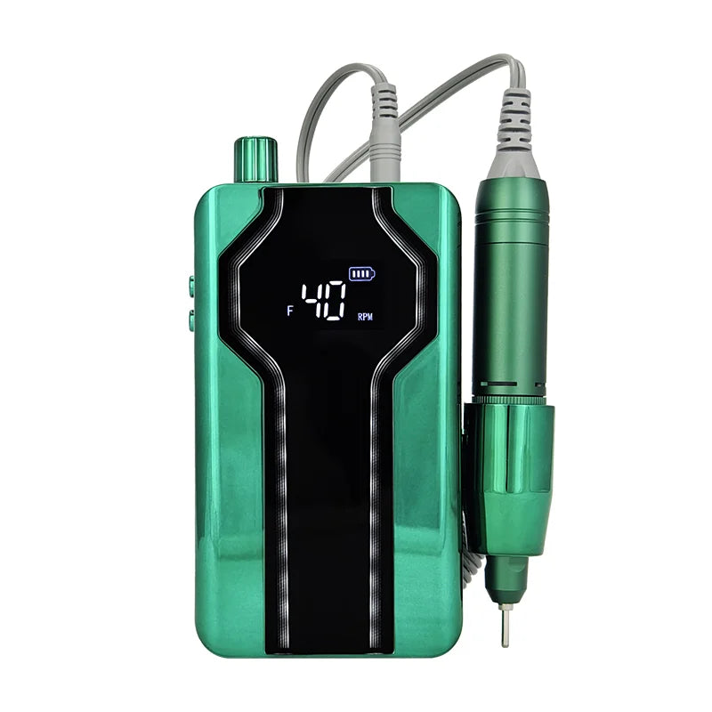 Portable Rechargeable Electric Cordless Nail Polisher Low Vibration Acrylic Machine 40000RPM UK Plug for Nail Art