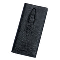 Black 3D Crocodile Pattern Genuine Leather Men Multifunctional Large Capacity Business Long Italy Wallet