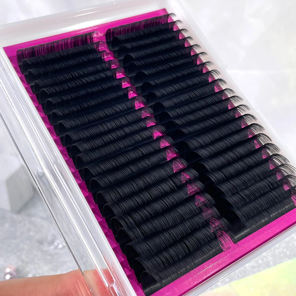 Lash Extension Supplies  Korean Silk Mink Lash Trays Matte Black Cashmere Lashes Volume Eyelash Extensions