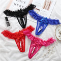 King Mcgreen Star Hollow Massage Pearl Sexy Panties Erotic Temptation Transparent Lingerie Girl Briefs Net Lace Underpants