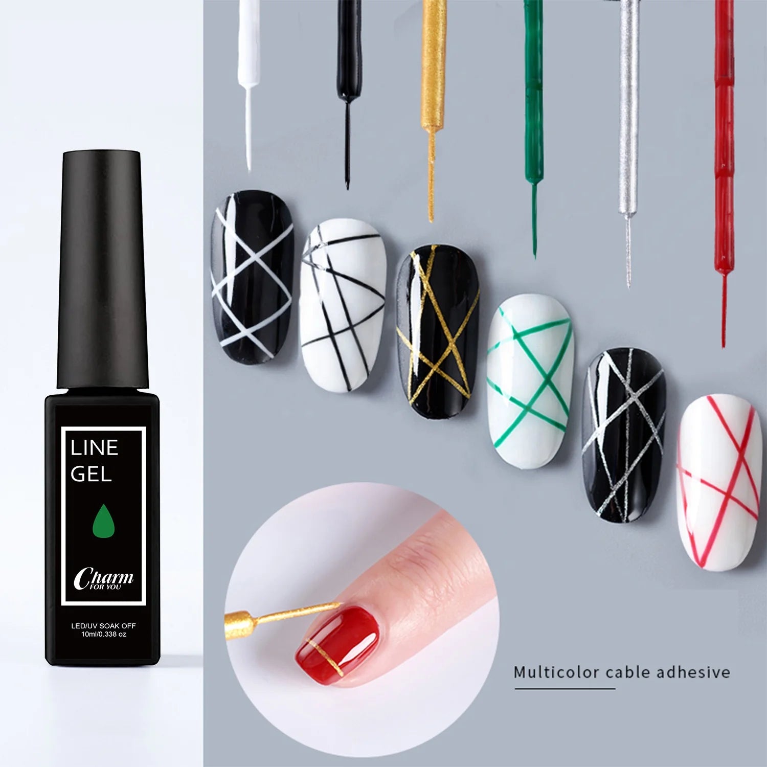 12 Color Artistic Painting Gel Liner Nail Art UV Gel Drawing Gel Polish Nail Supplies