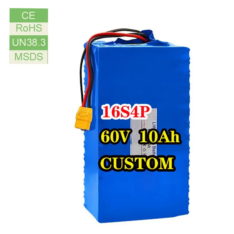 Electric Bike Battery 60v 16S4P Lithium Posphate Battery 60v 10ah Lithium Ion Battery Pack for Scooter Ebike