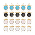 Enamel Alarm Clock Charm Mini Lifelike Miniature Time Clock Black White Alloy Charms for Jewelry Making Charms DIY