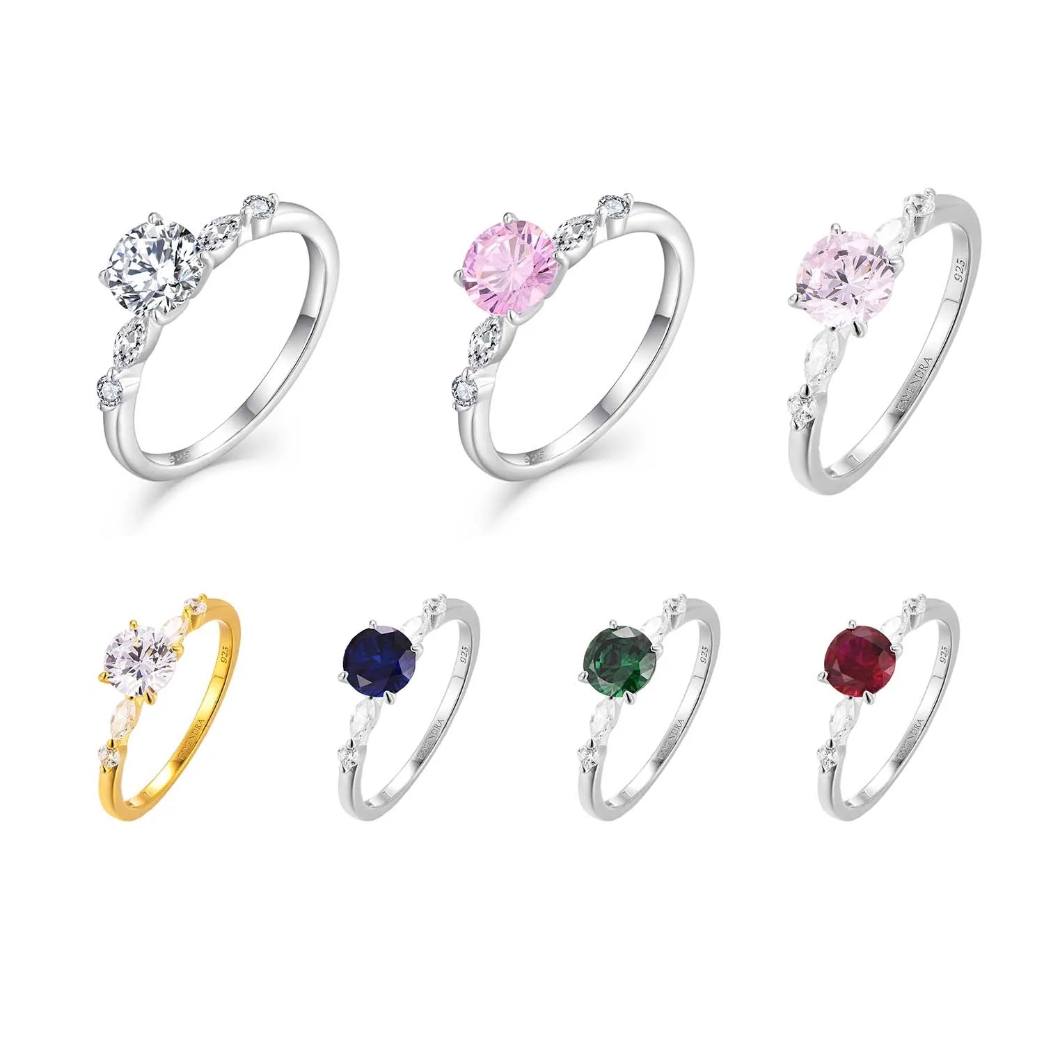 QX Wholesale Custom OEM Fine Luxury Jewelry 18K Gold Plated 925 Sterling Silver Cubic Zirconia Engagement Wedding Women Rings