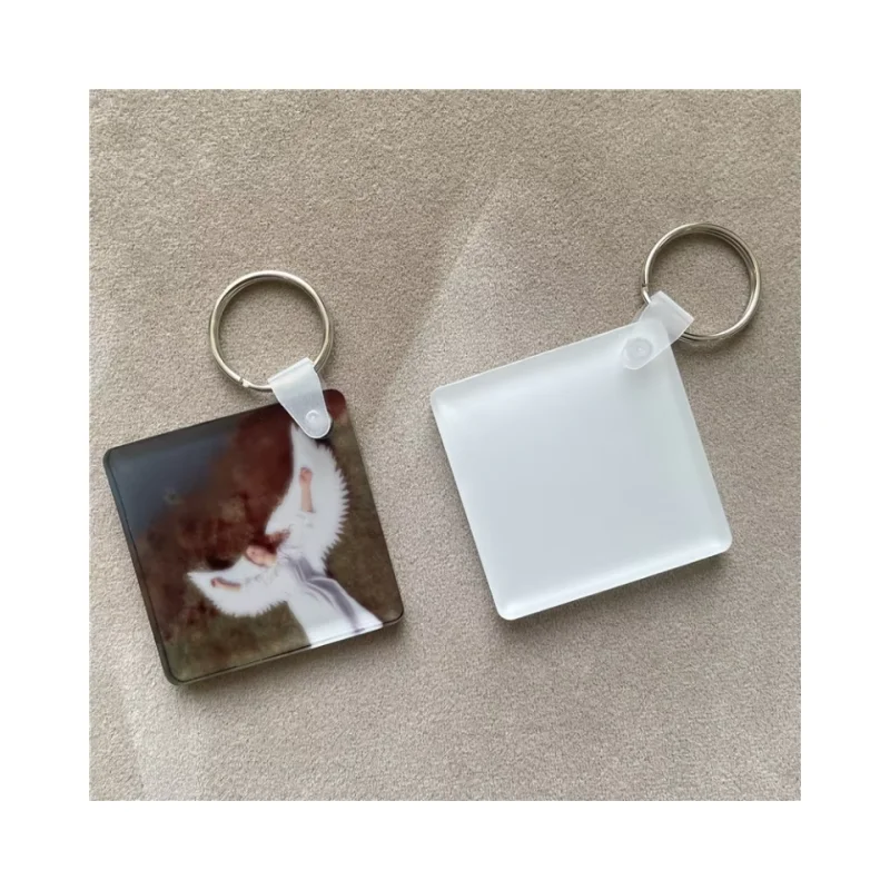 MDFSUB Simple 4mm Thick Sublimation Acrylic Keychain Blanks Square 50x50mm DIY Printing