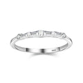 Trendy Jewelry 925 Sterling Silver Iced Out Baguette CZ Diamond Stacking Finger Ring for Women Girls