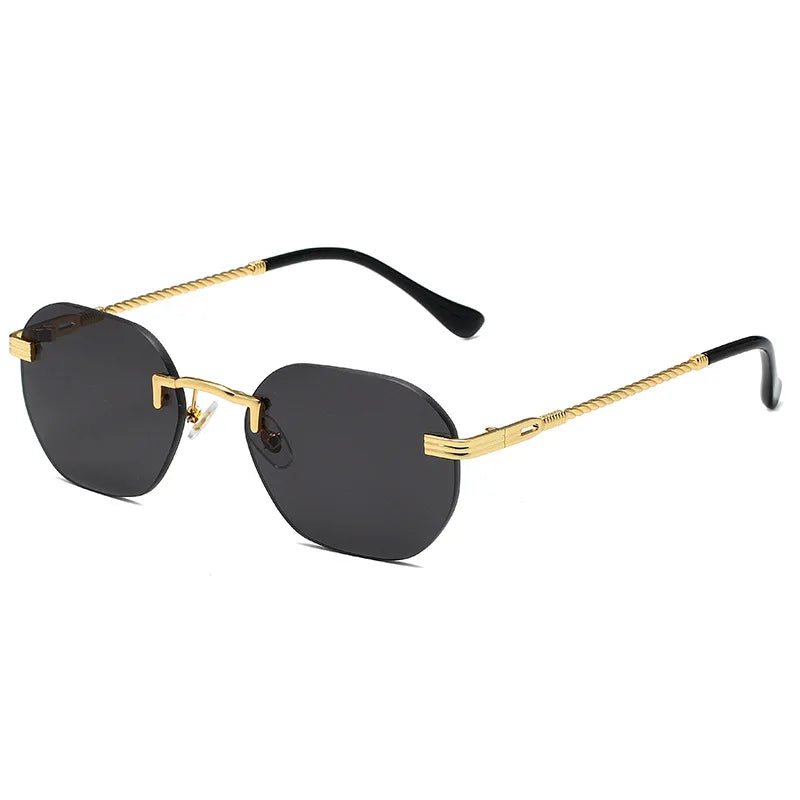 New Metal Frameless Sunglasses Men and Women Street Trendy Frameless Sunglassesfashionable Gradient Metal  Sunglasses
