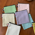 Coin Bags Zipper Storage Pouch Travel Portable Fresh Square Coin Purse Customizable Printing LOGO