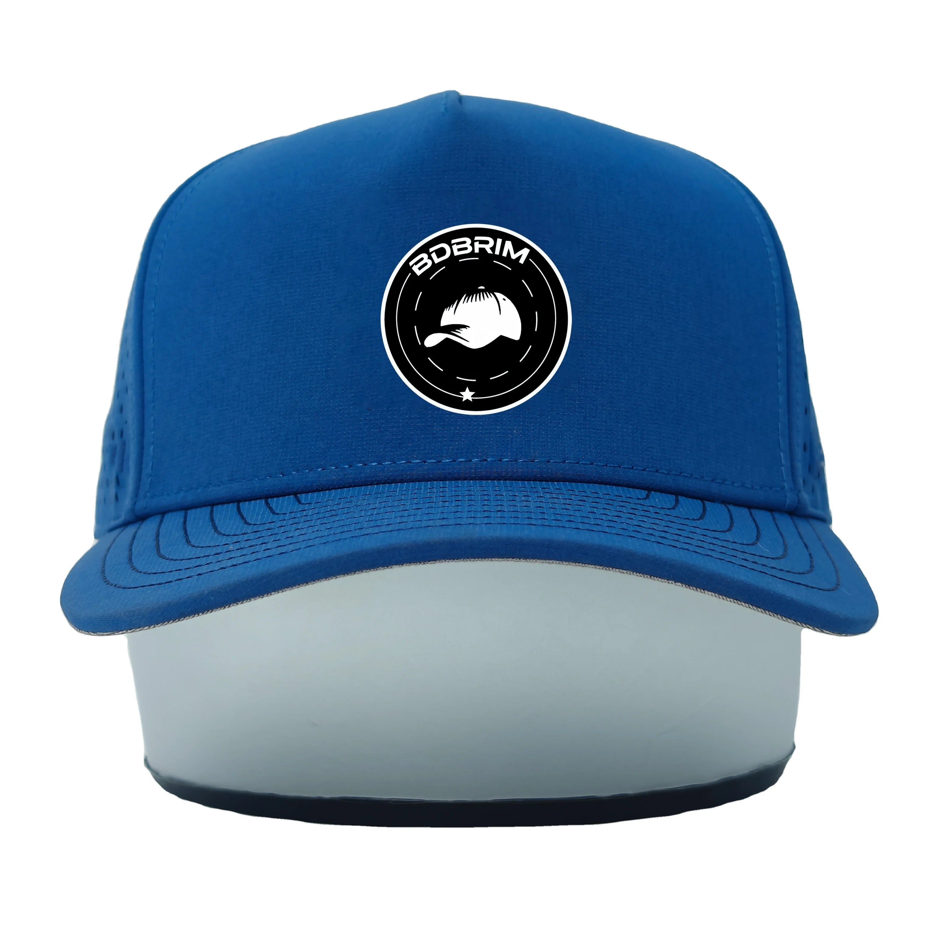 New Arrival Design Hydro Golf Hat With Custom Rectangle Rubber Patch Breathable Perforated Sport Baseball Cap for Walking Travel