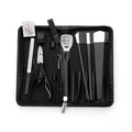 Factory Men 9pcs Manicure and Pedicure Set Black Personal Foot Care Grooming Kit Pedicure Knife Cuticle Remover Tools