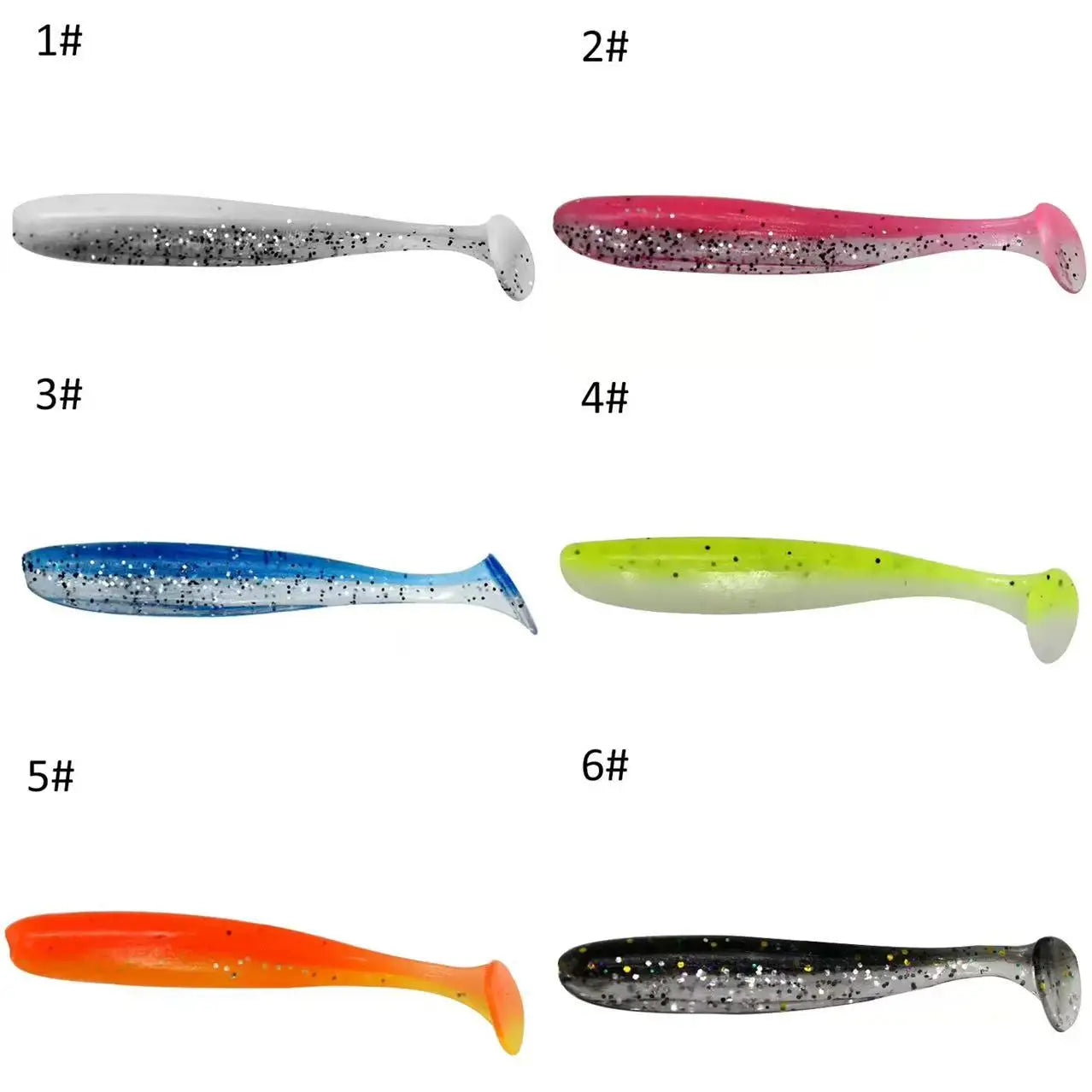 Soft Lures 70mm 63mm Baits Fishing Lure Leurre Shad Double Color Silicone Bait T Tail Wobblers