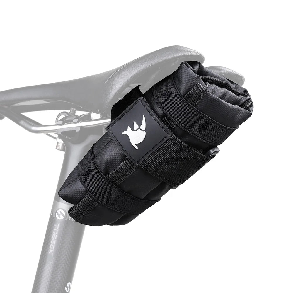 For Rhinowalk 200g Urban Riding Gravel Bike Accessories-10.5*15*2cm Bicycle Saddle Pouch and Seat Bag Roll Wrap Tool Kit