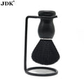Custom Logo Black Wooden Handle Natural Shaving Brush Vegan Bristle for Men