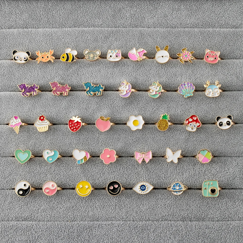 Cartoon Rings Cute Spinning Rings for Children and Girls