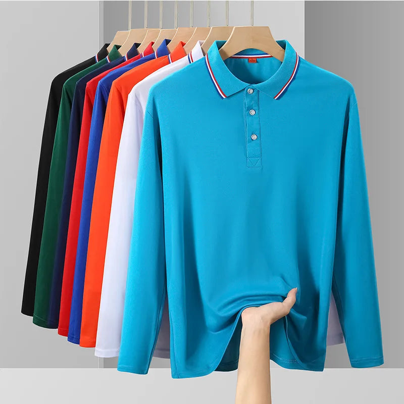 Wholesale Quick Dry Long Sleeve Uniform Polo Shirt Custom Men and Women's Classic Golf Solid Color High-quality Brand Polo Shirt