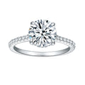 Wedding Ring 1.5CT Round Brilliant Pure White Moissanite Diamond 925 Silver Gold Plated Custom Moissanite Ring