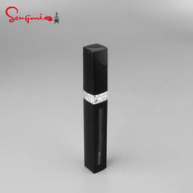 In Stock 5ml Empty Black Luxury Lipgloss/Lipstick Tubes with Wands Hot Stamping Surface Cosmetic ABS/AS Material