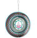 14 Inch Stainless Steel Wind Wheel Mandala Metal Art Outdoor Seasonal Arrangement for Christmas Hanging in Yard and Garden