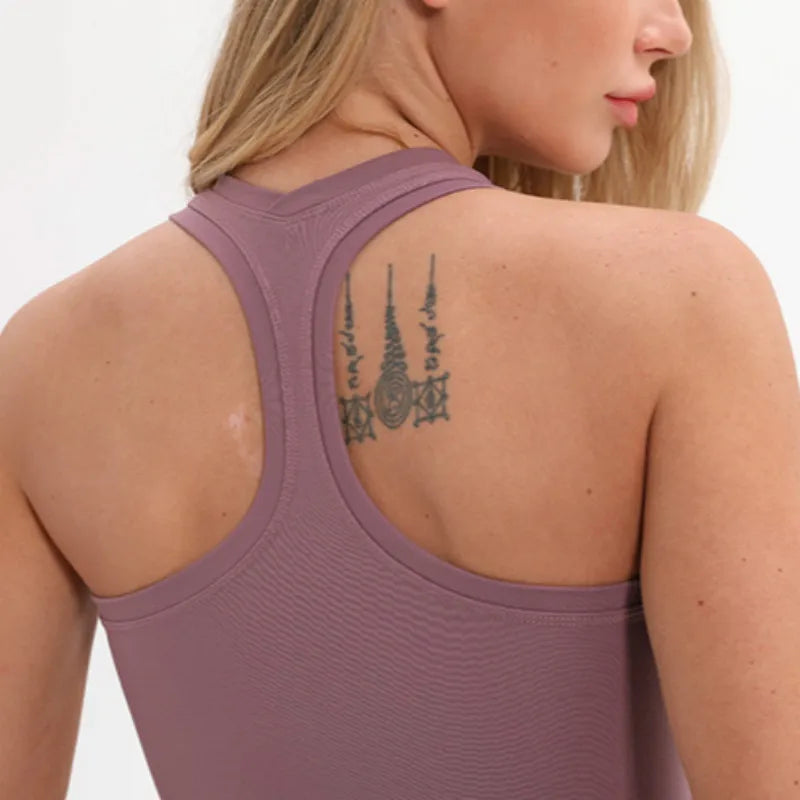 SHINBENE Sport Fitness Crop Tops Women Running Yoga Gym Vest Plain Jogger Workout Tanks Tops