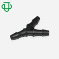 JU Black PP 5/16" 7.9mm Hose Barb Garden Hose Connector 3 Ways Y Shape Plastic Barbed Tube to Tube Fittings