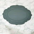 Oval Silicone Mat French Retro Embossed Placemat Kitchen Table Insulation Mat
