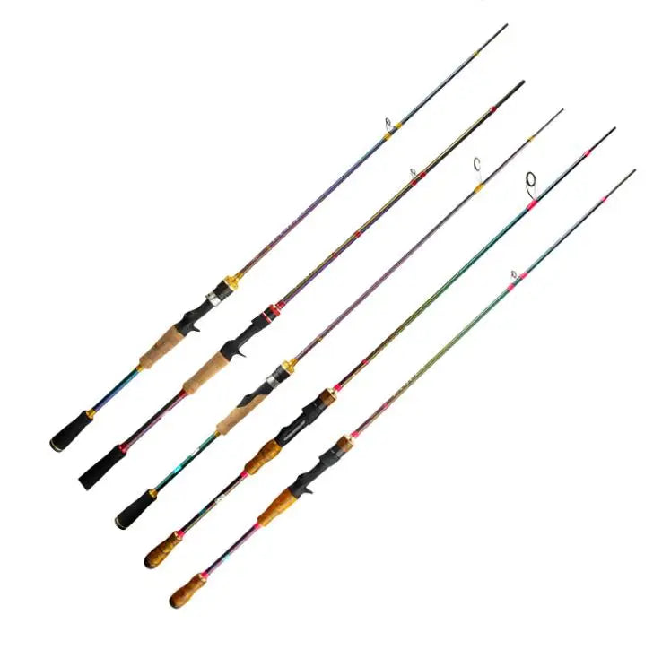 Quality Ceramic Guide Ring Long Casting Fishing Rod ML/XH Carbon Pole 5-35g Lure Weight Wooden Handle Fishing Red Pesca