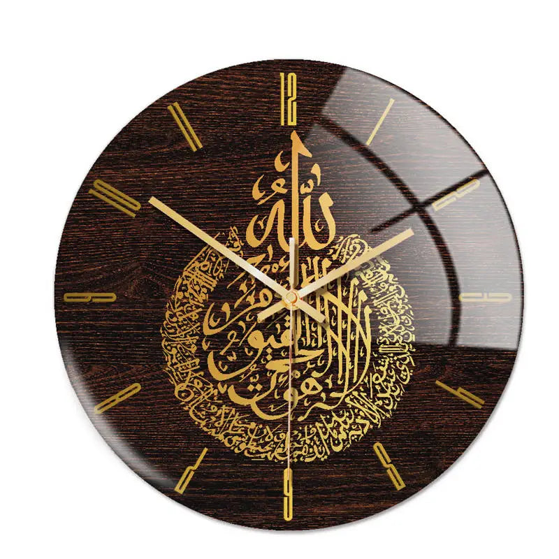 Modern Islamic Wall Clock with Quranic Verses Ramadan Decor Acrylic Material Needle Display-Bedroom & Living Room Art