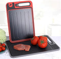 4 in 1 Multifunctional Double-Sided Defrosting Tray Chopping Blocks Wheat Straw PP Aluminium Alloy Knife Sharpener Cutting Board